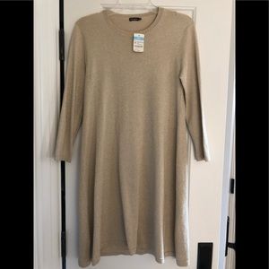 J McLaughlin xs pale gold crewneck dress.